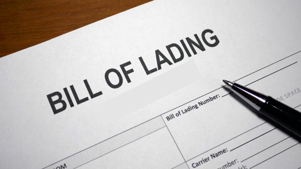 Bill of lading and other shipping documentation