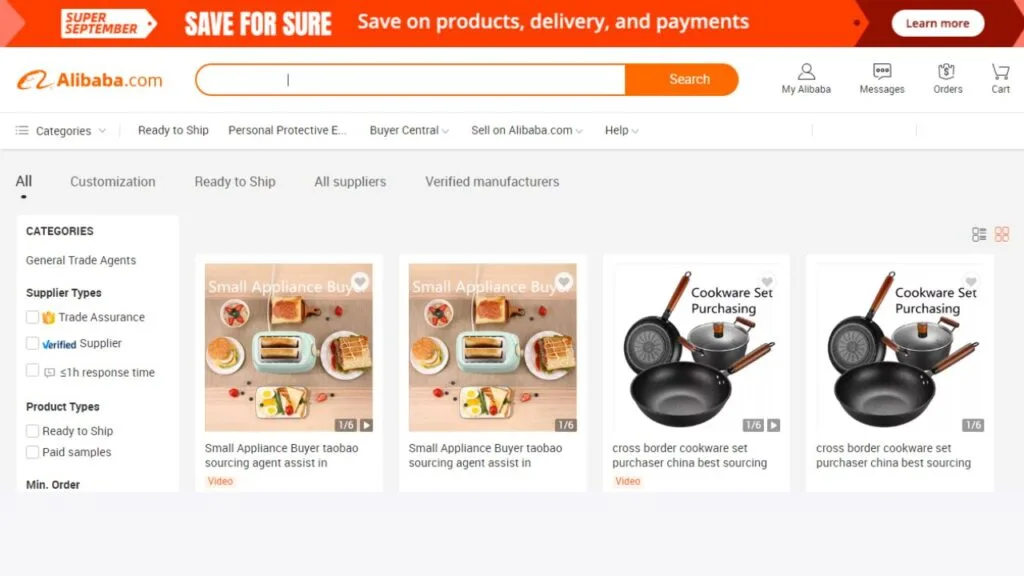 Locate specialized suppliers using the Alibaba Supplier Search