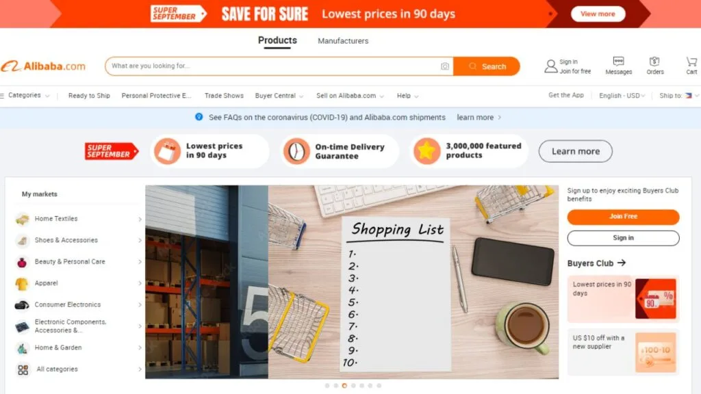 Alibaba Shipping methods list  - DFH global Logistics 