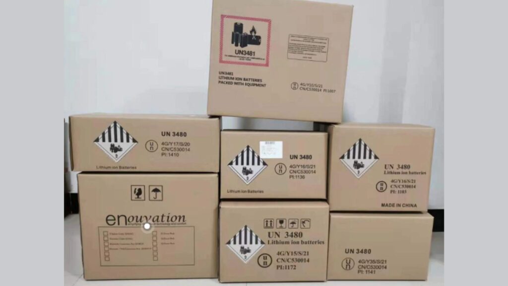 Pack requirements for Lithium batteries international shipment.