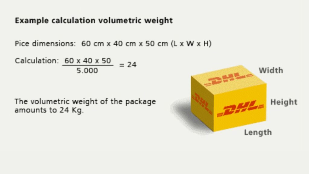 DHL Shipments’ Chargeable Weight Calculates Formula