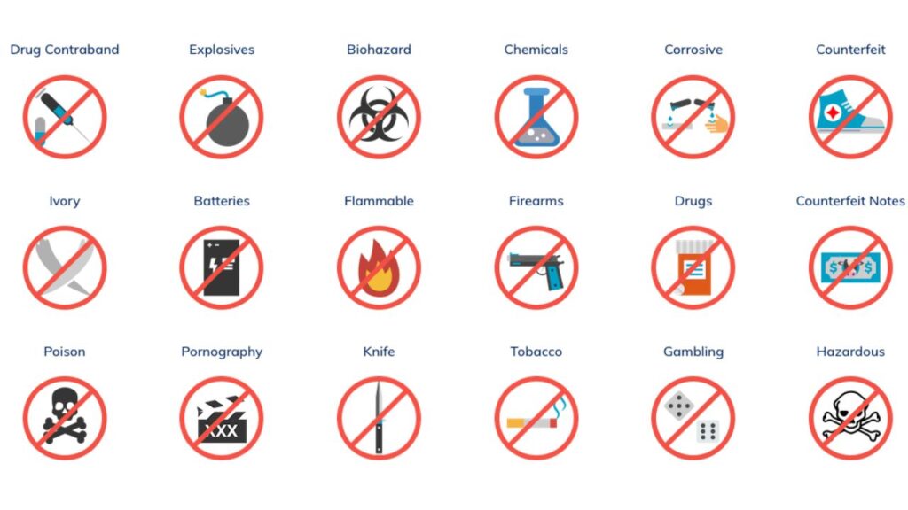Prohibited items for air freight