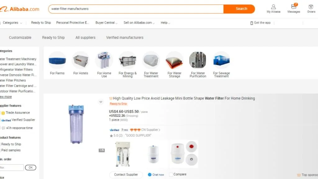 How to find Water filter manufacturers from China